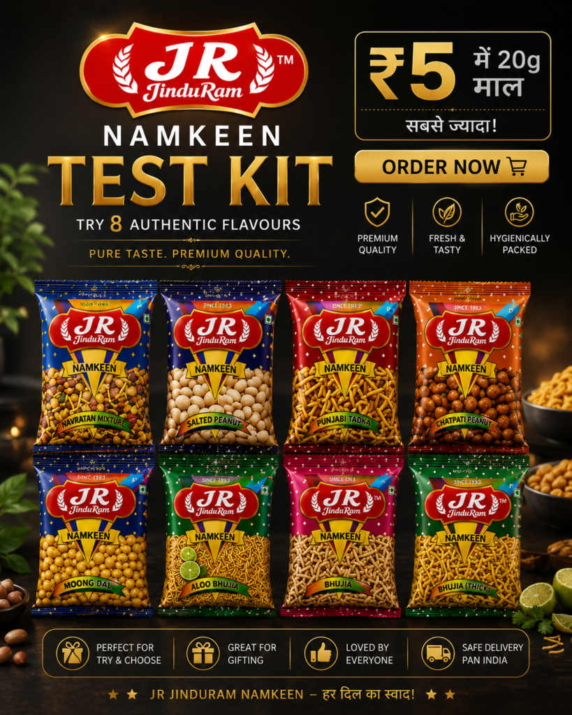 JR JinduRam Namkeen Test Kit – 8 Flavours*4